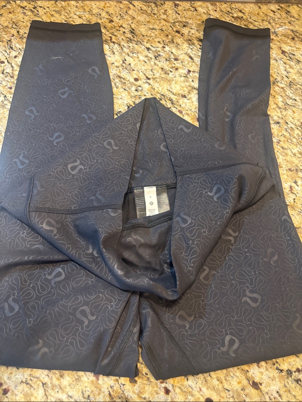 lululemon athletica Kids Black Tonal Pattern Leggings